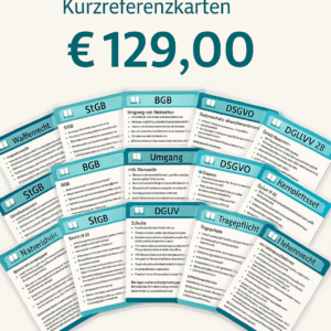 Set-Angebot: 17 laminierte A4-Kurzreferenzkarten zur §34a GewO-Prüfung (Komplettpaket)