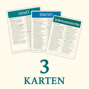 Basis-Set (3 Karten) – GewO, Jedermannsrechte, DSGVO (laminiert)