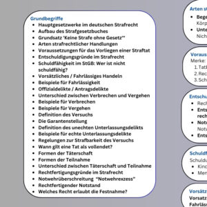Laminierte A4-Karte: Strafgesetzbuch (StGB)