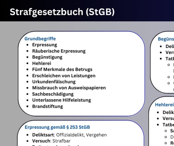 Laminierte A4-Karte: Strafgesetzbuch (StGB) – Bild 3