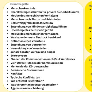 Laminierte A4-Karte: Umgang mit Menschen (§34a GewO)