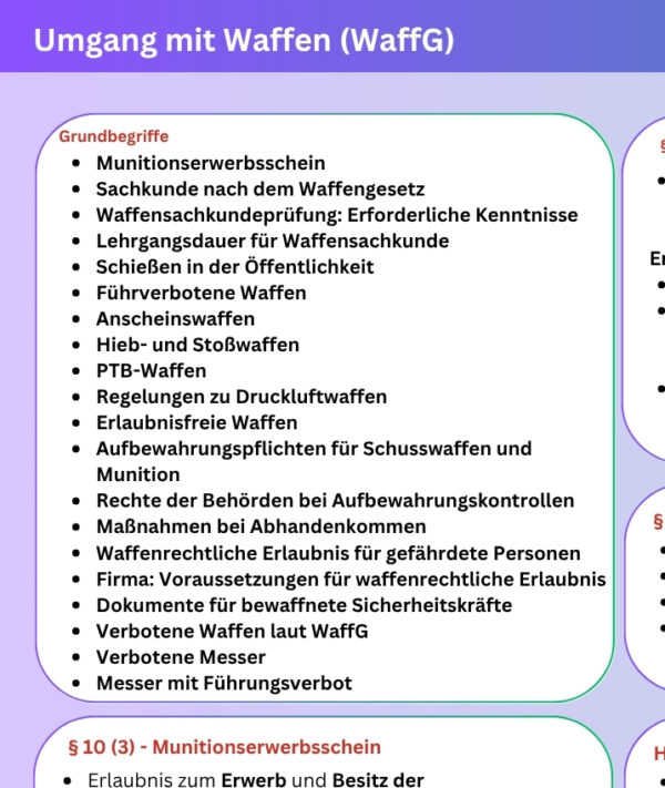 §34a GewO – Kurzreferenz: Umgang mit Waffen (WaffG) (PDF) – Bild 2
